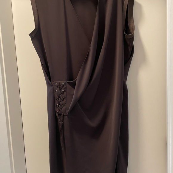 AllSaints Gray-GreenSleeveless Dress with Lace-Up - Picture 2 of 6